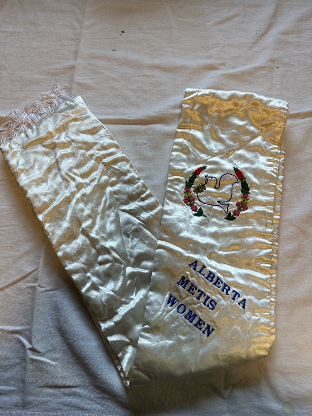 Alberta Métis Women Ivory Satin Sash